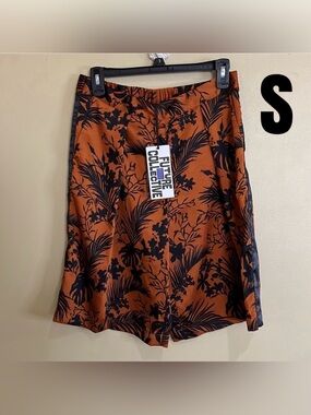 Kahlana Barfield Brown palm pleated shorts size small